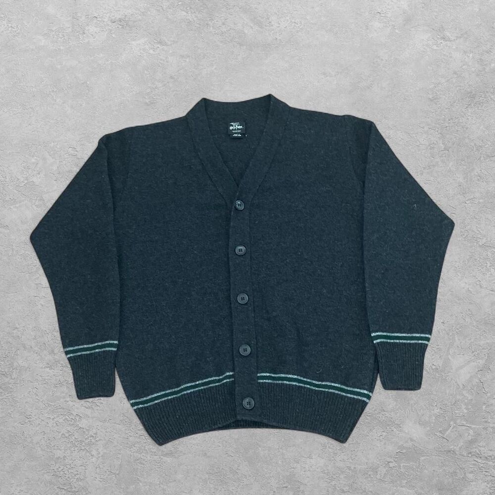 Harry Potter Slytherin Wool Blend Cardigan M Made In Scotland Preppy